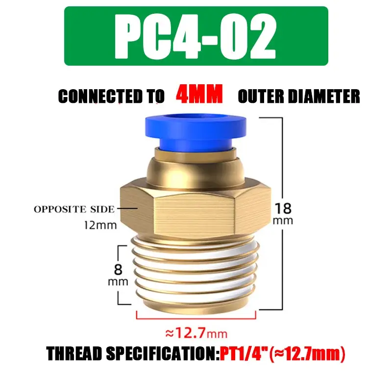 10/50PCS Pneumatic Fitting Air Connector PC 4mm 6mm 8mm 10mm 12mm Thread 1/8" 1/4" 3/8" 1/2" Hose Fittings Pipe Quick Connectors - Image 24