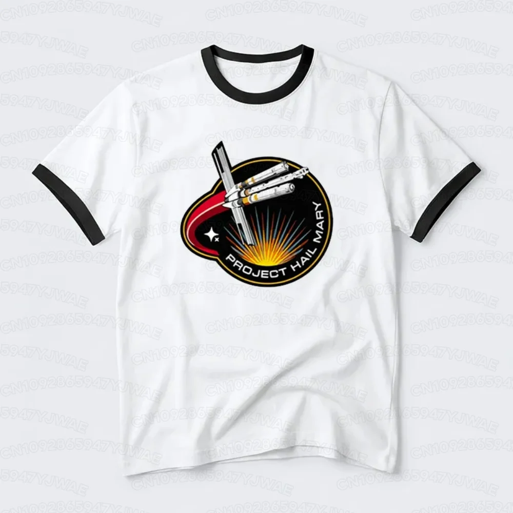Neues T-Shirt mit Hail-Mary-Motiv für Männer und Frauen, Science-Fiction-Fan-Mission-Abzeichen, Retro-Weltraummuster, Geschenk für Buchliebhaber
