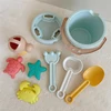 New Beach Set Toys For Kids Trolley Bulldozer Beach Bucket Wheat Straw Summer Seaside Play Sand Water Game Sand Toys/Snow Toys 6