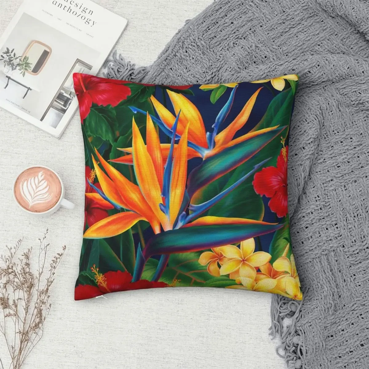 

Tropical Paradise Hawaiian Birds Of Paradise Pillowcase Pillows Cover Cushion Comfort Throw Pillow Sofa Decorative Cushions Used