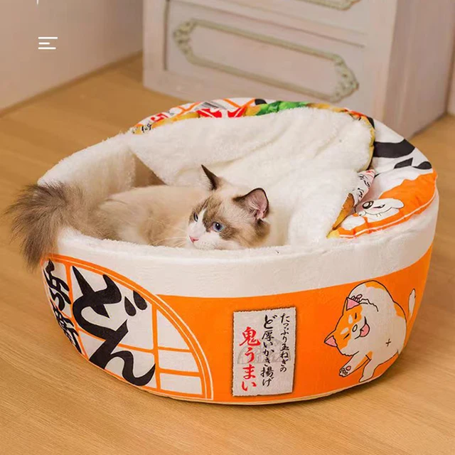 Pet Dog Cat House Kennel Super Large Instant Noodle Warm Dog Cat Nest Beds Cushion Udon Cup Noodle Pet Bed Cozy Nest 3