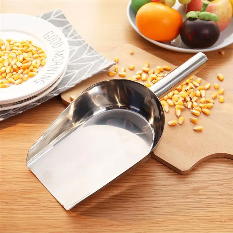 2pcs StainlessSteel Scoop Kitchen Candy Flour Nut Dry Bar et Party Grain Food Scoop Home Storage