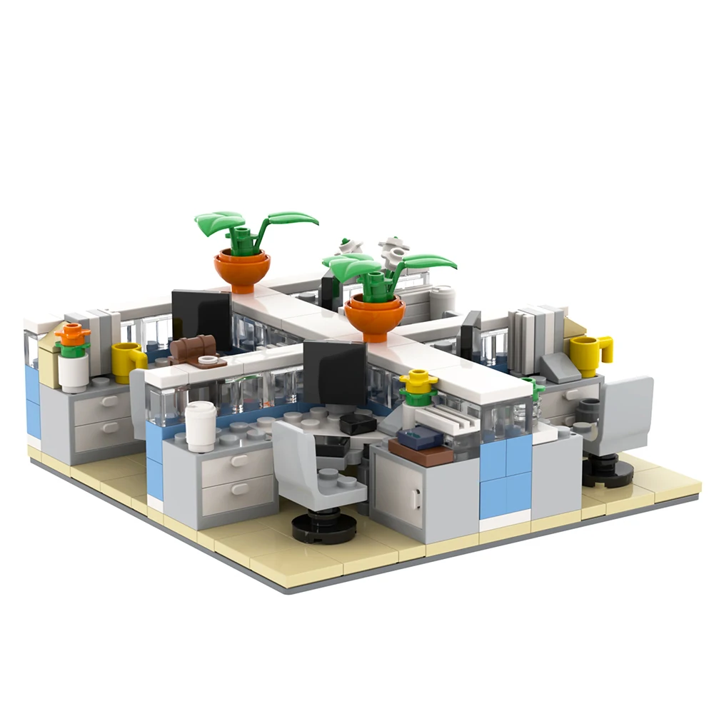 Mooxi City Company Schreibtisch 349 Stück Moc Ziegel Street View kompatible Action figur Bausteine Spielzeug für Kinder Geschenk Moc4072 – Detail 1