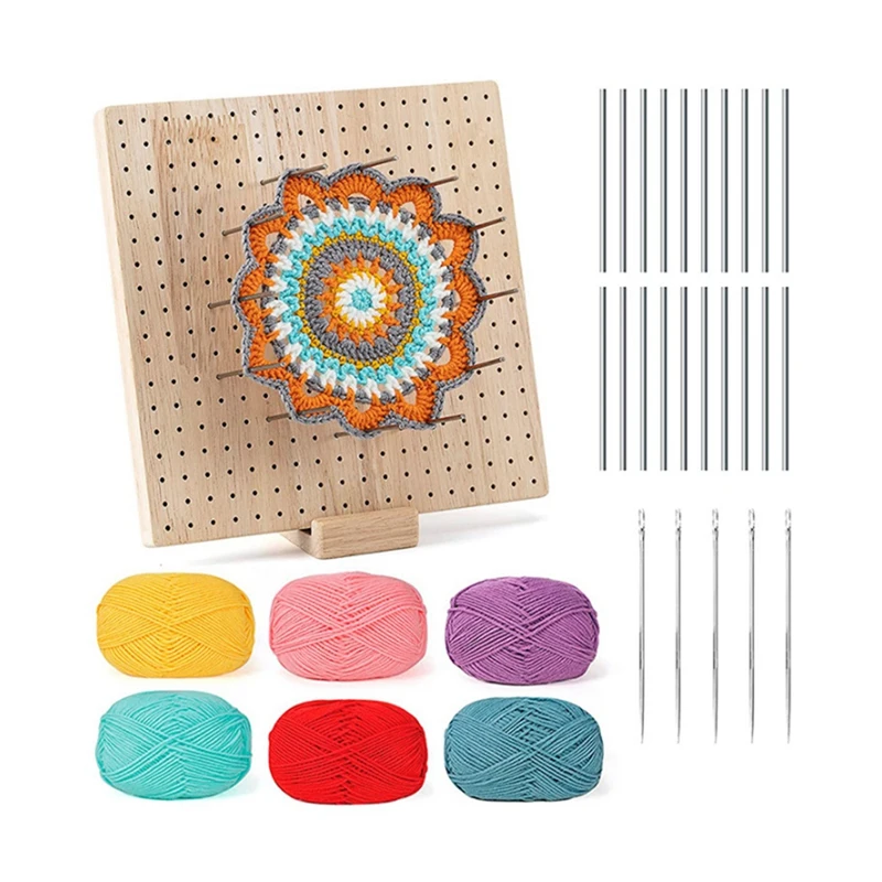 

Wool Yarn Crochet Blocking Board, Crochet Spare Parts Accessories For Knitting Crochet And Granny Squares, 7.7Inch