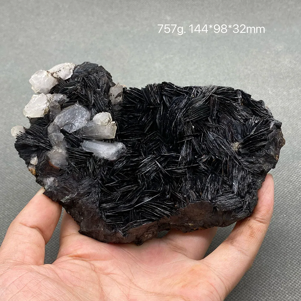 100% Natural Specular hematite and crystal symbiosis mineral specimen crystal stones and crystals quartz healing crystal