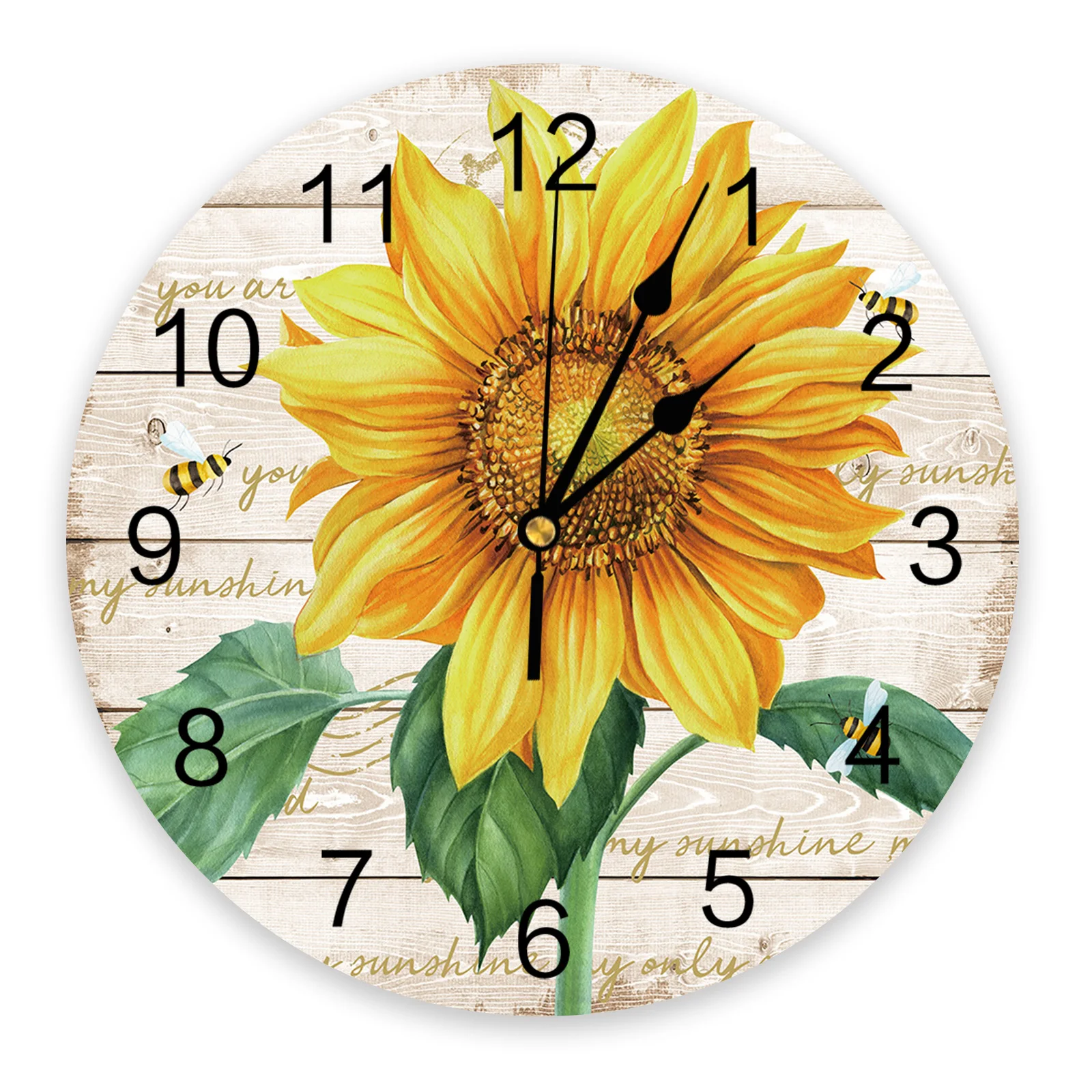Details about   Sunflower Clock Wood Wall Clock Flowers Books Plants 13" x 13" 