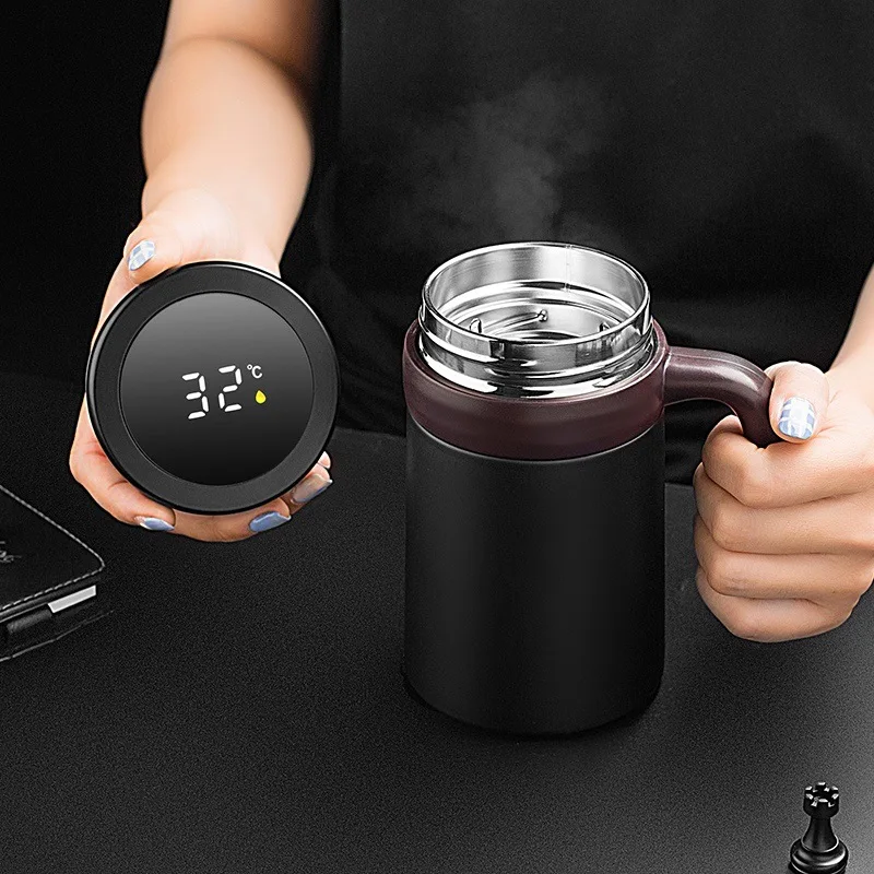 Mug And Home Heat With Insulation Cups Anti-fall New Portable Coffee Mug  Steel Cover 304 Mugs Handle Stainless Thermos - AliExpress