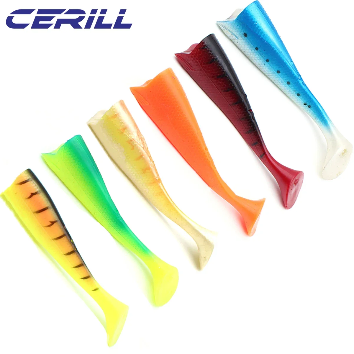 

Cerill 1 PC 50g Big Soft Fishing Lure Trout Bait Body DIY Head Jig Wobblers Paddle Tail Sea Bass Artificial Silicone Fake Shad
