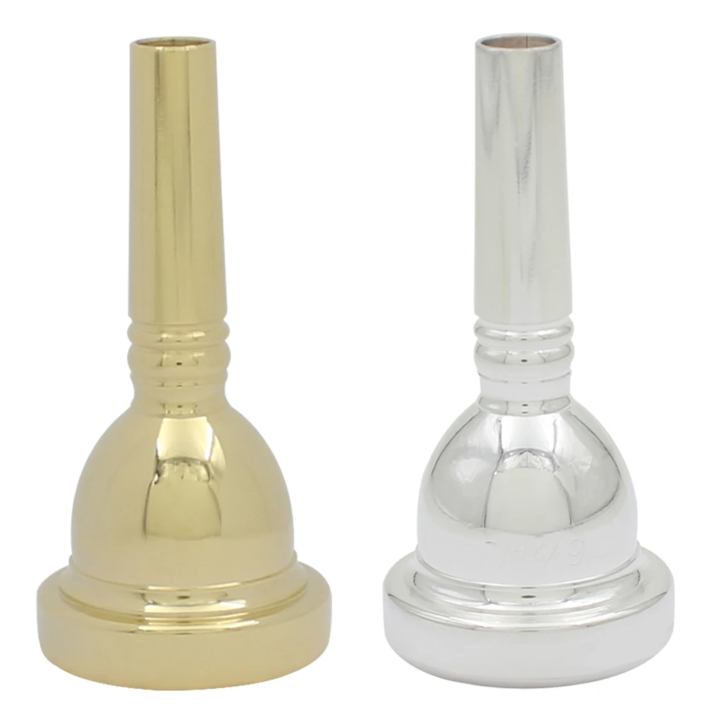 Description Picture 2 of item6 1/2AL Alto Trombone Mouthpiece Gold Silver Plated Brass Musical Instrument Accessory Small Handle Alto Trombone Mouthpiece