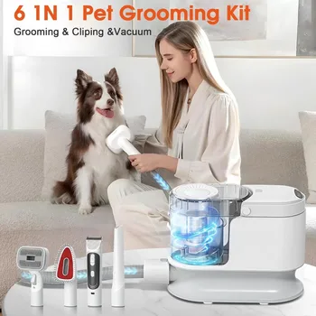 Pet Dryer 6 in 1 Dog Hair Vacuum Suction 99% Pet Hair Puppy 12KPa Strong Dog Grooming Vacuum Dogs Accessories Supplies Products 2