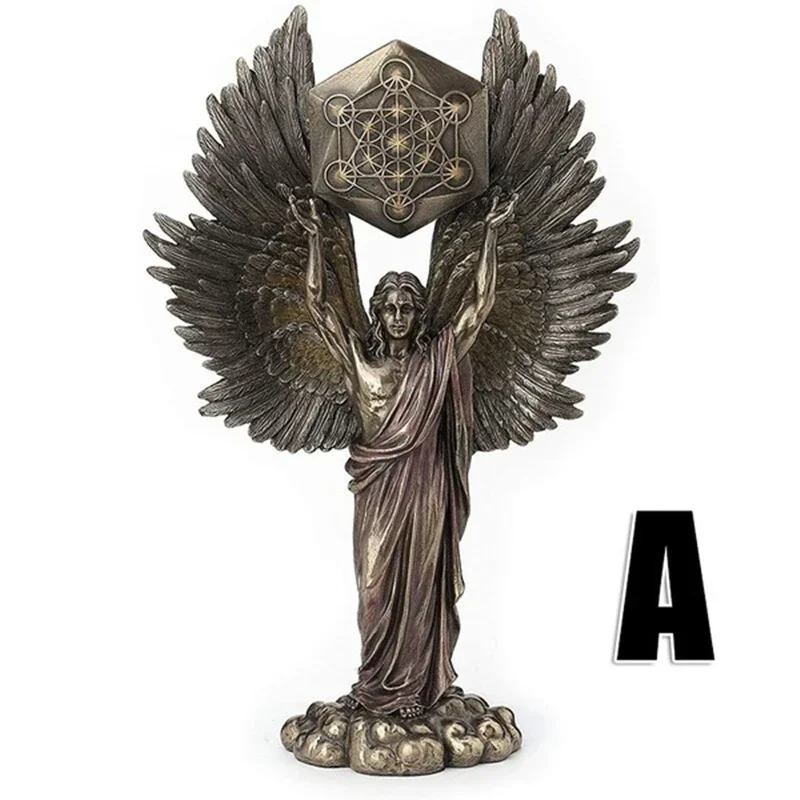 ๐๏ธ Metatron Angel with Flower of Life Statue โ Sacred Geometric Figurine of the Celestial Scribe (C. St. Michael) 2