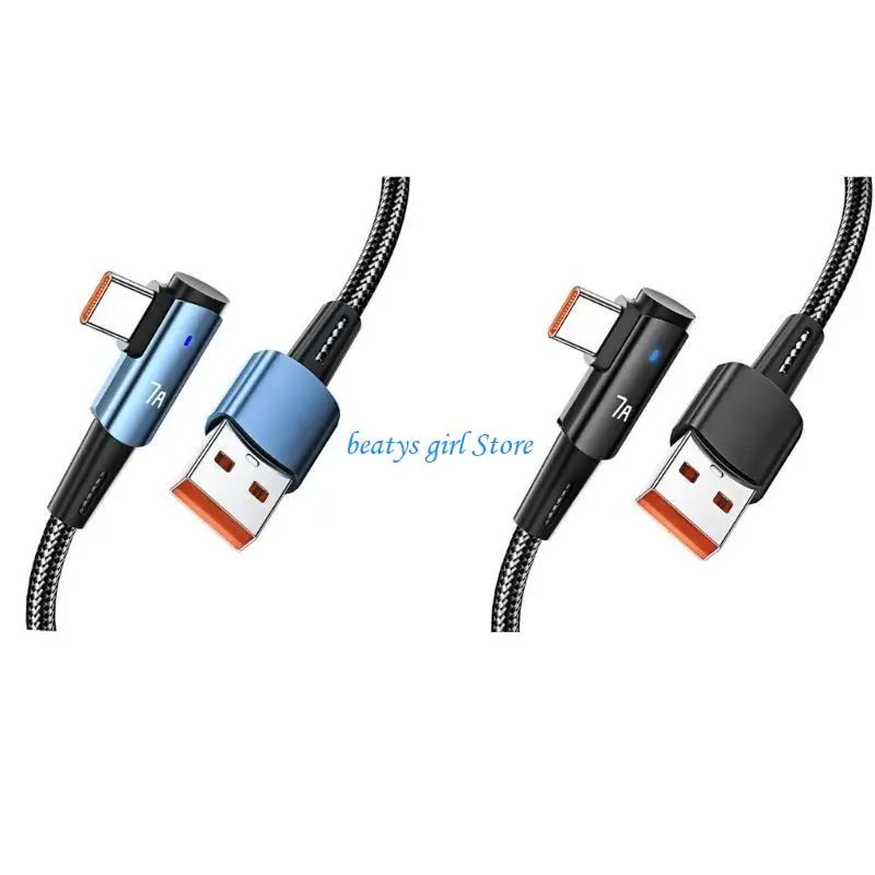 C7AB USB A USB C 전화 충전기 코드 고속 충전 케이블 나일론 편조 코드