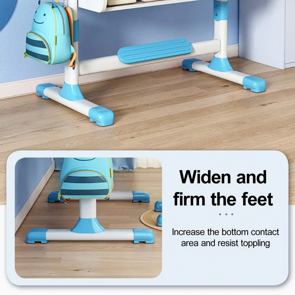 Children Desk Chair Set Astronaut Pattern Widened Desktop Students Desk Chair Rounded Corner Study Desk Chair Set Kid Furniture 3