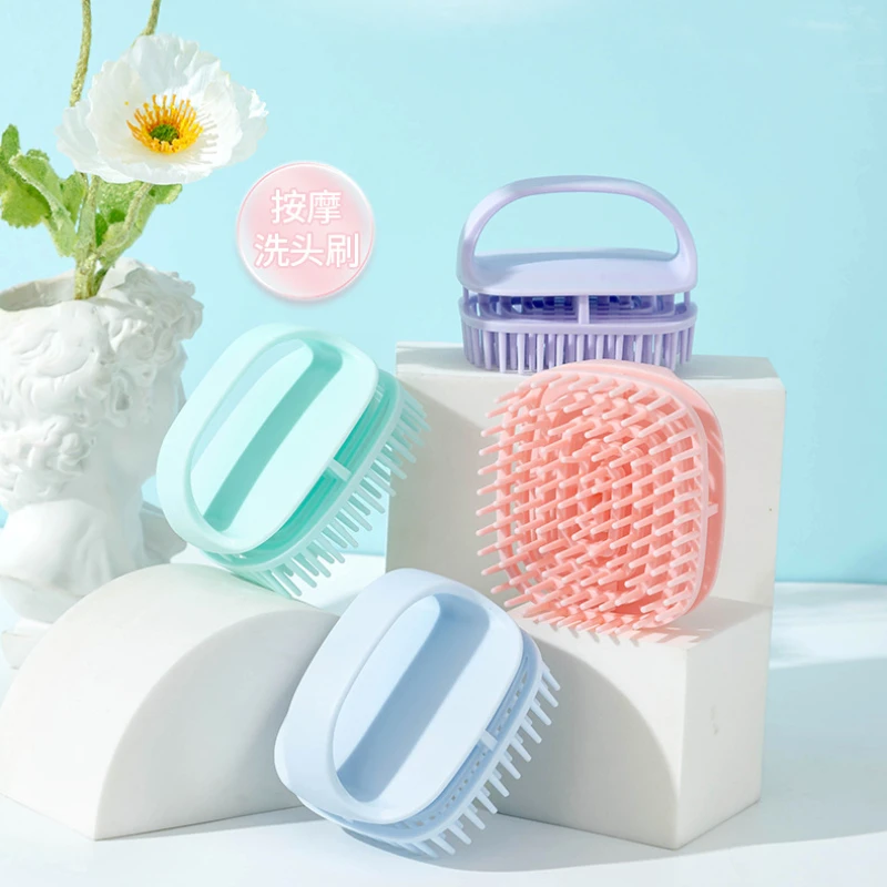 

Japanese Silicone Household Shampoo Brush Clean Scalp Massage Brush Dry and Wet Handheld Grab Hair Shampoo Comb