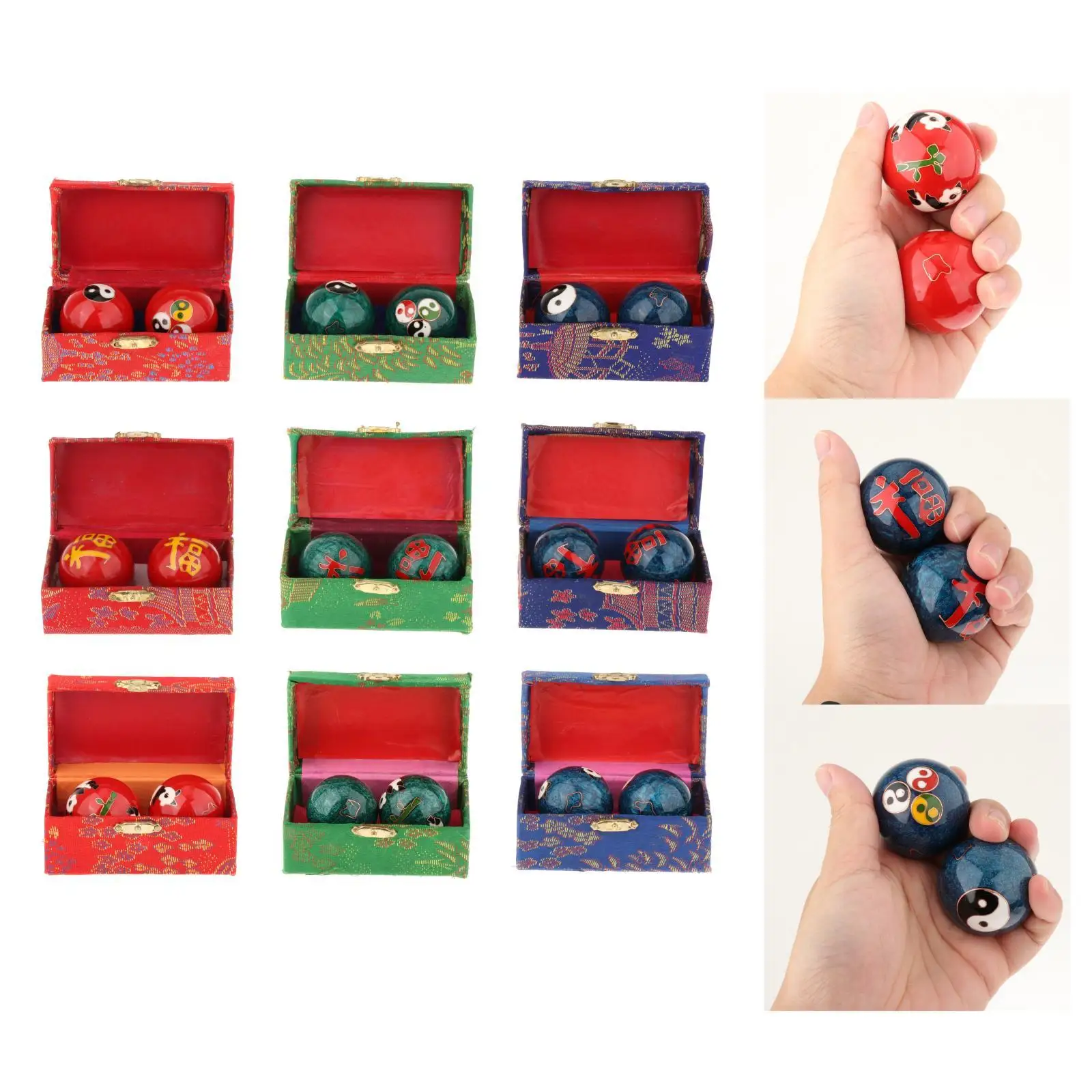 2x Hand Massage Balls with Storage Box Reusable Compact Durable Relieve