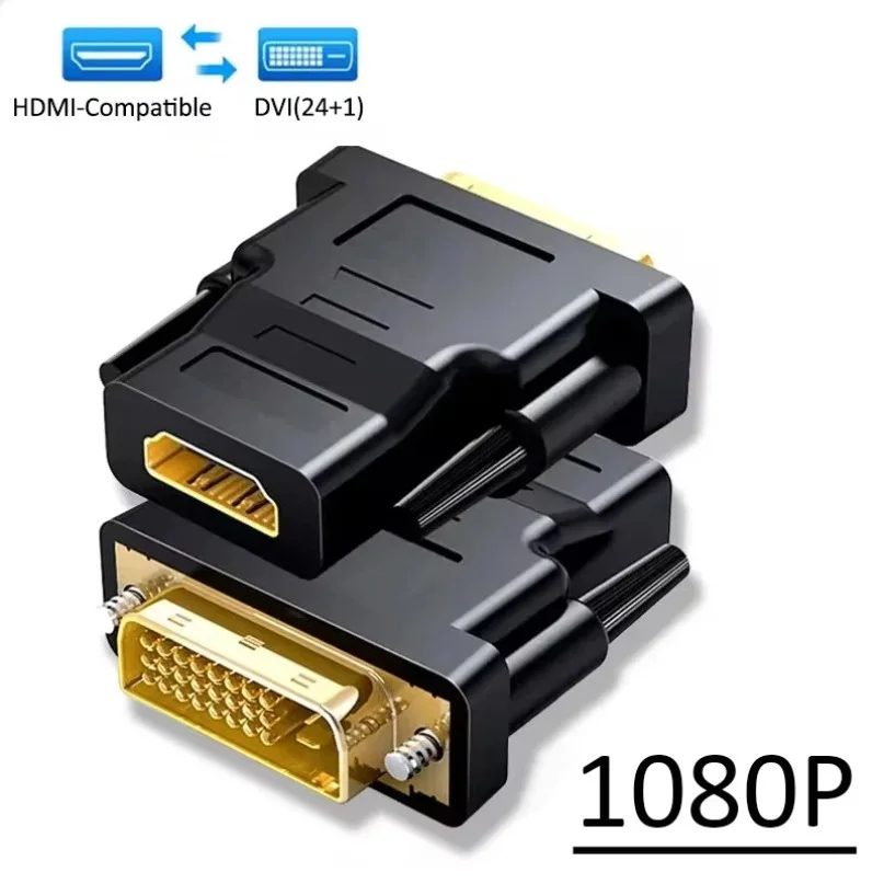 HDMI to DVI Converter HDMI-compatible To DVI Conversion Cable Head Notebook Set-top for Box PS4 External TV HD Converter for PC Latop To TV Monitor