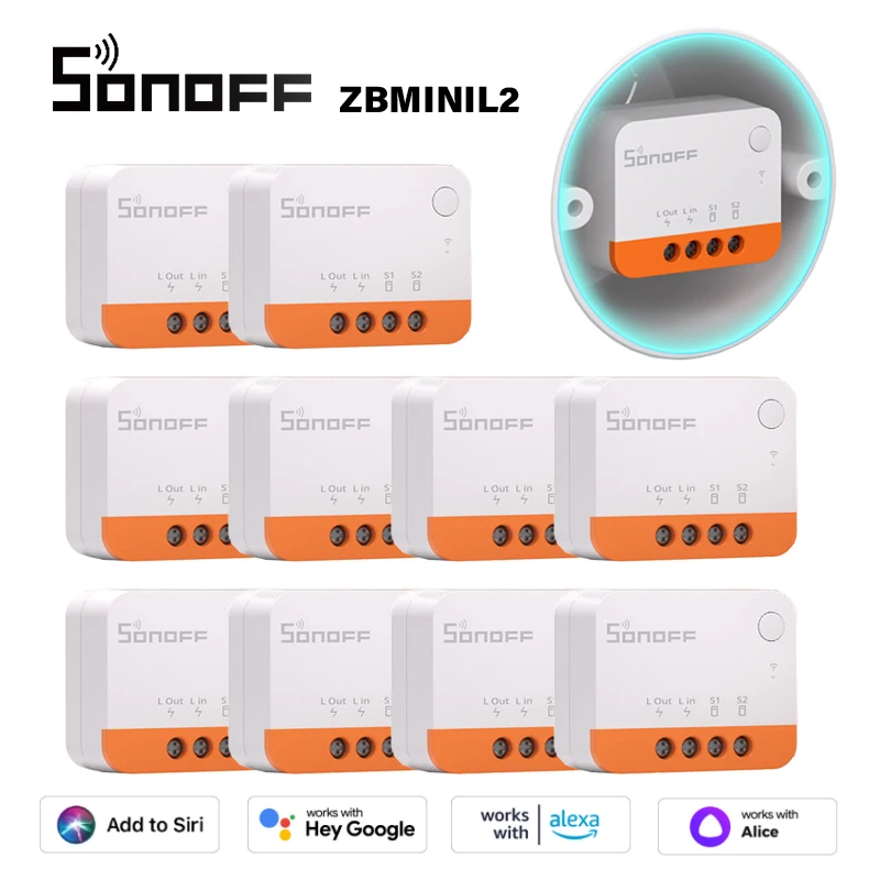 Interrupteur Volet Roulant Intelligent Sonoff MINI-ZBRBS - Zigbee - Pilotable Par App/Amazon Alexa/Google Home - Timer - Blanc - Neuf