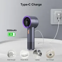 Mini ventilateur portatif à main, 3000mAh, affichage LED, petit ventilateur personnel, rechargeable, pour l'extérieur 3