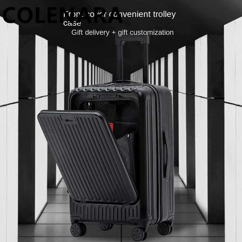 COLENARA-Frente Abertura Laptop Trolley Case, ABS e PC Mala, 20 Boarding Case, 24 \