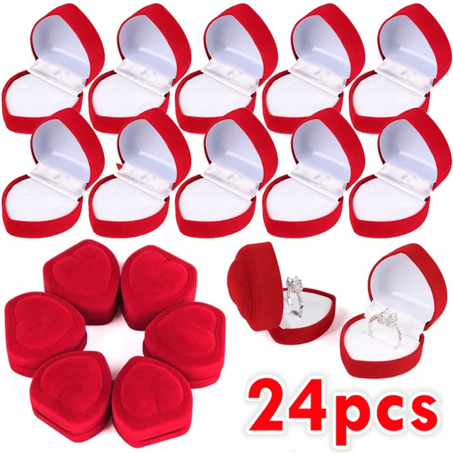 Boîtes à matiques en forme de cœur en velours rouge, boîtes à bijoux,  présentoirs à boucles d'oreilles, boîte à matiques de mariage, présentoir à  matiques - AliExpress