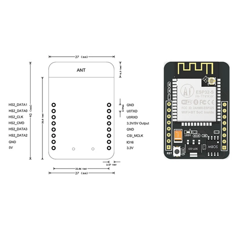 ESP32-CAM-MB Wifi Module 2.4G Antenna ESP32 Serial To Wifi ESP32 CAM Development Board 5V Bluetooth With OV2640 Camera