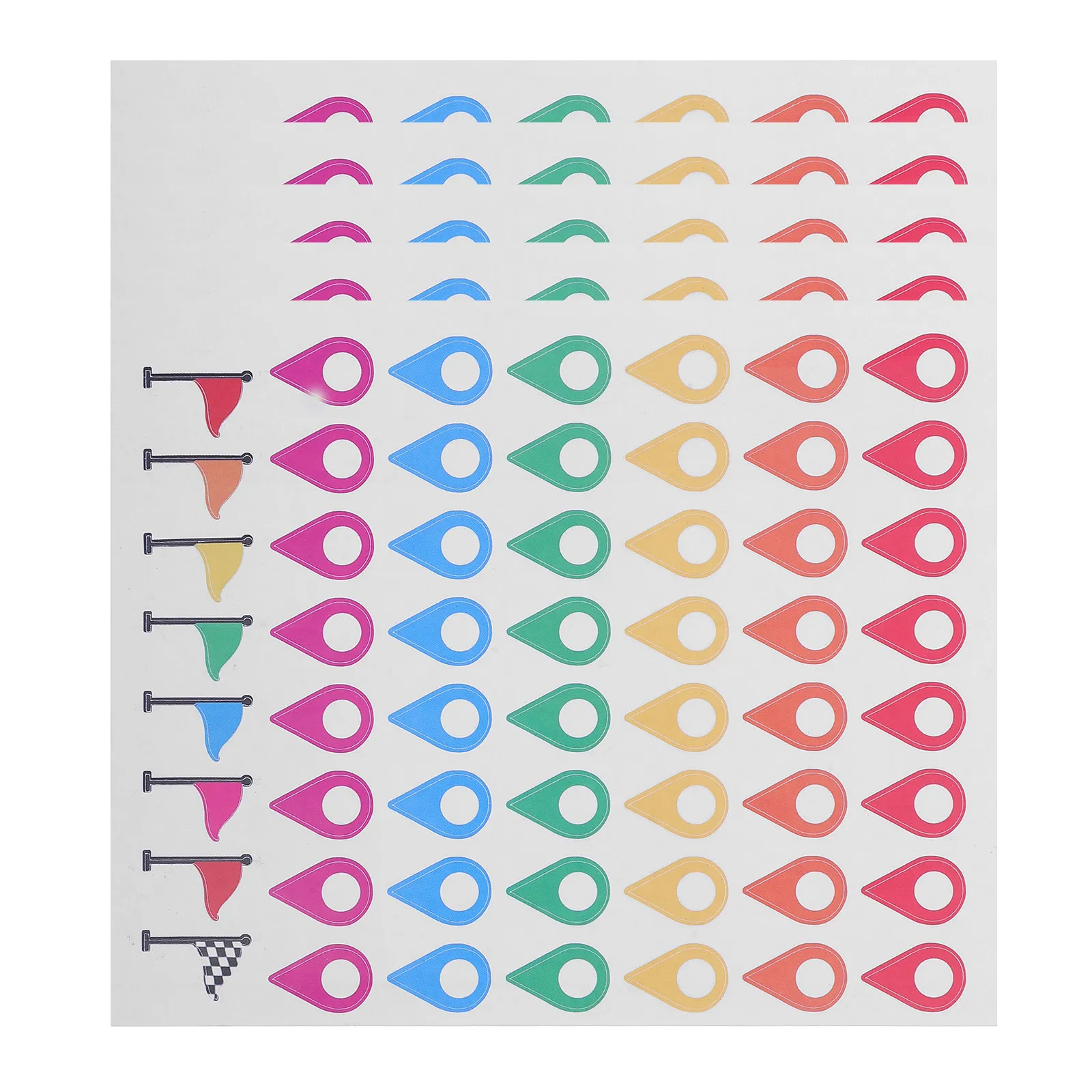 5장 컬러 포지셔닝 스티커 여행 목적지 추적을 위한 자체 접착식 지도 라벨 재배..