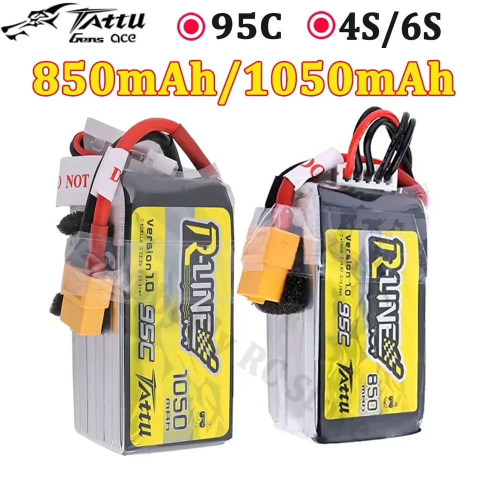 Tattu R-Line 1.0 LiPo 850mAh 1050mAh 14.8V 22.2V 95C 4S 6S1P Lipo