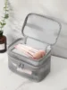 1Pc Multifunction Black Mesh Large Capacity Double Layer Travel Partition  Makeup Bag For Women Girls Black Friday,Makeup Bag Ma 5