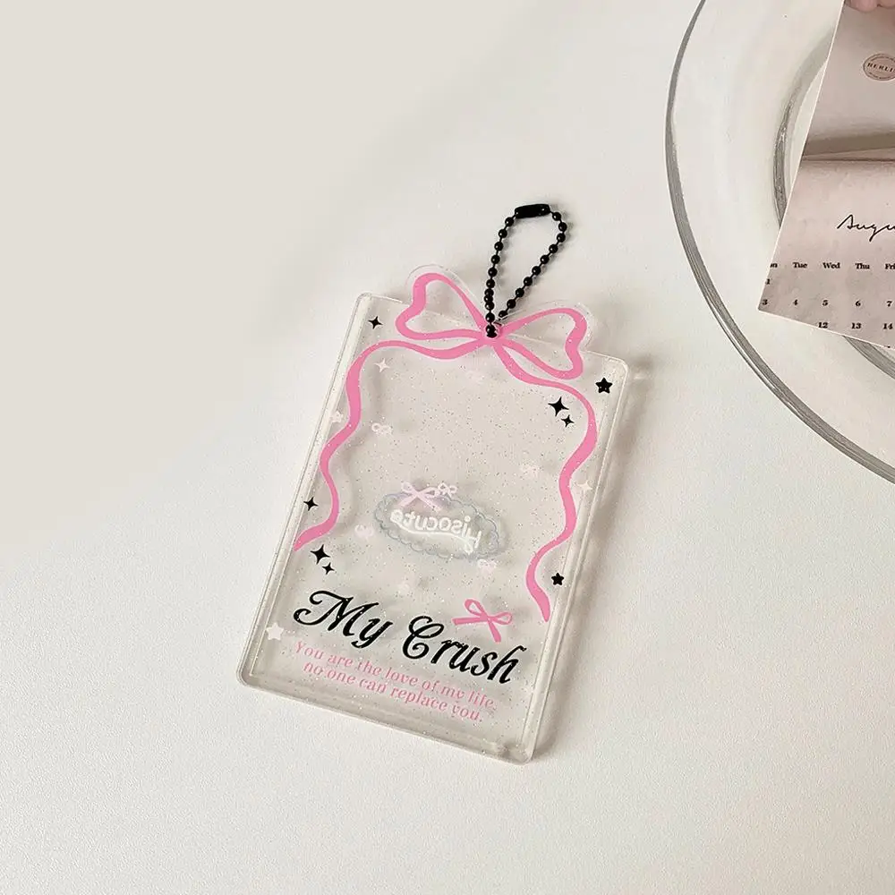 INS Bowtie Acrylic Photocard Holder Korean Ins Idols Photo Frame 3 Inch Cute Sweet Card Desktop Decor Card Sleeve 6