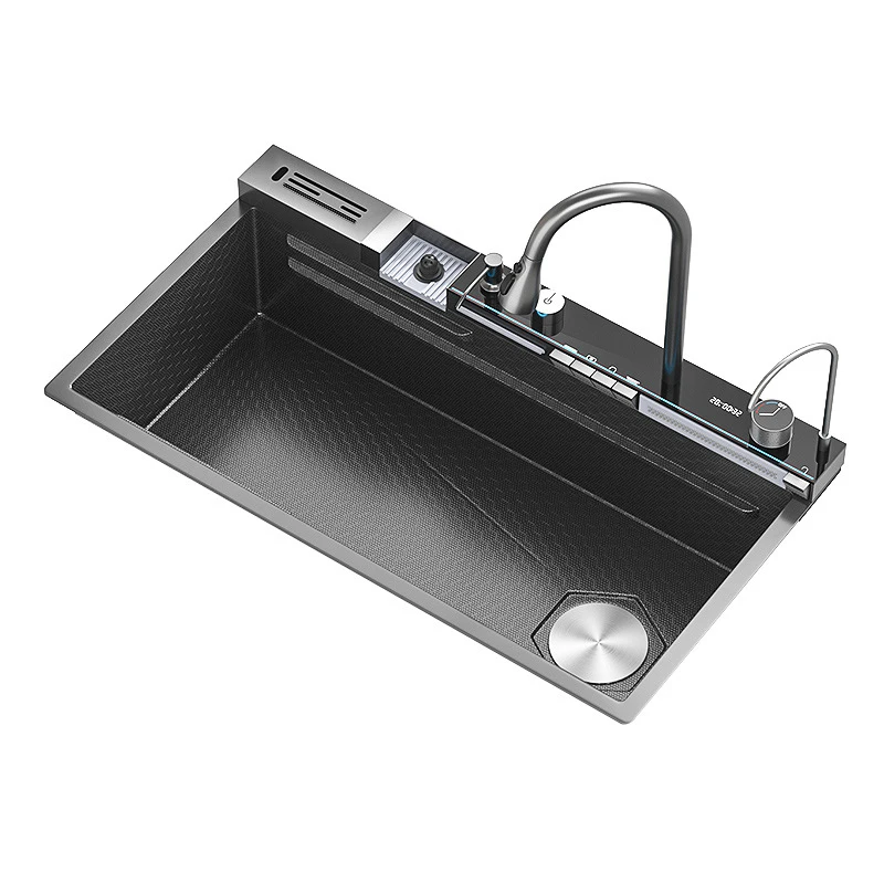 Honeycomb Embossed Kitchen Sink Stainless Steel Piano Key Wash Vegetable Fruit Basin with chopping board Large Single Sink