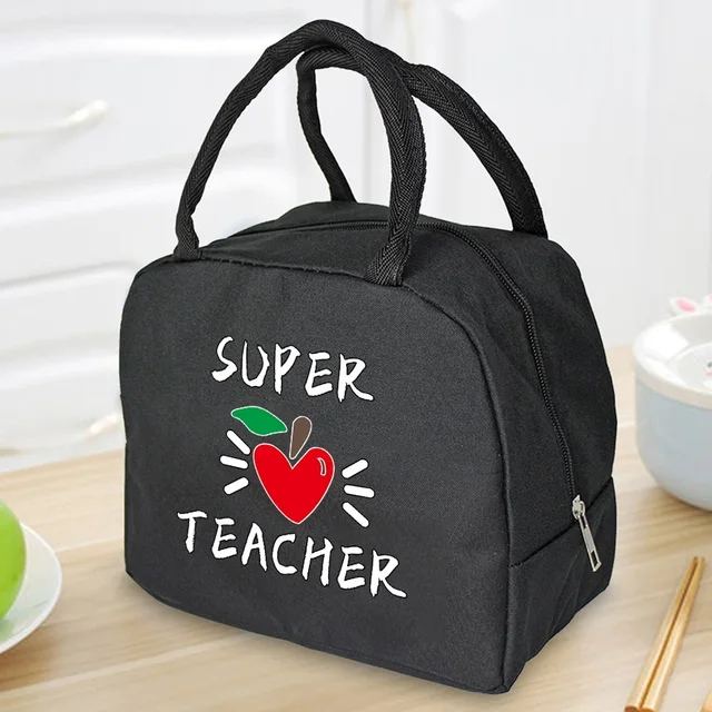 Insulated Lunch Bag  Zipper Cooler Tote Thermal Bag Lunch Box  Canvas Food Picnic Lunch Bags for Work Handbag Teacher Pattern 4Teacher010