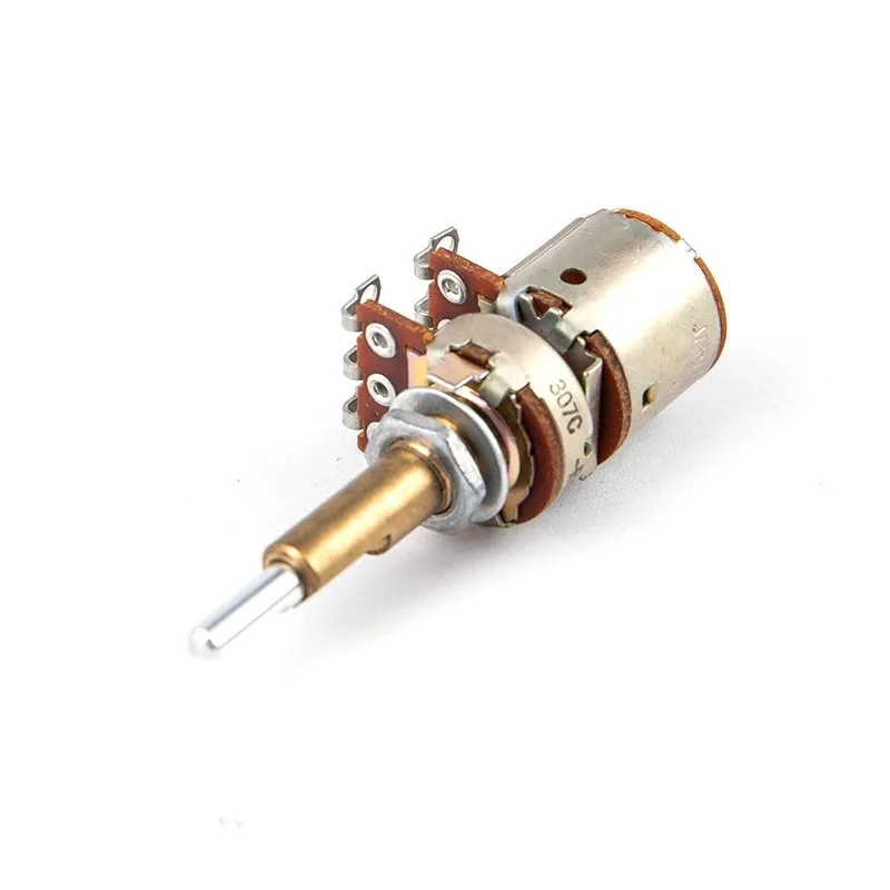 

1PC New High Quality Length 30mm16 Dual Shaft Potentiometer With Switch A50K B50K Silver Inner Shaft With Switch Control