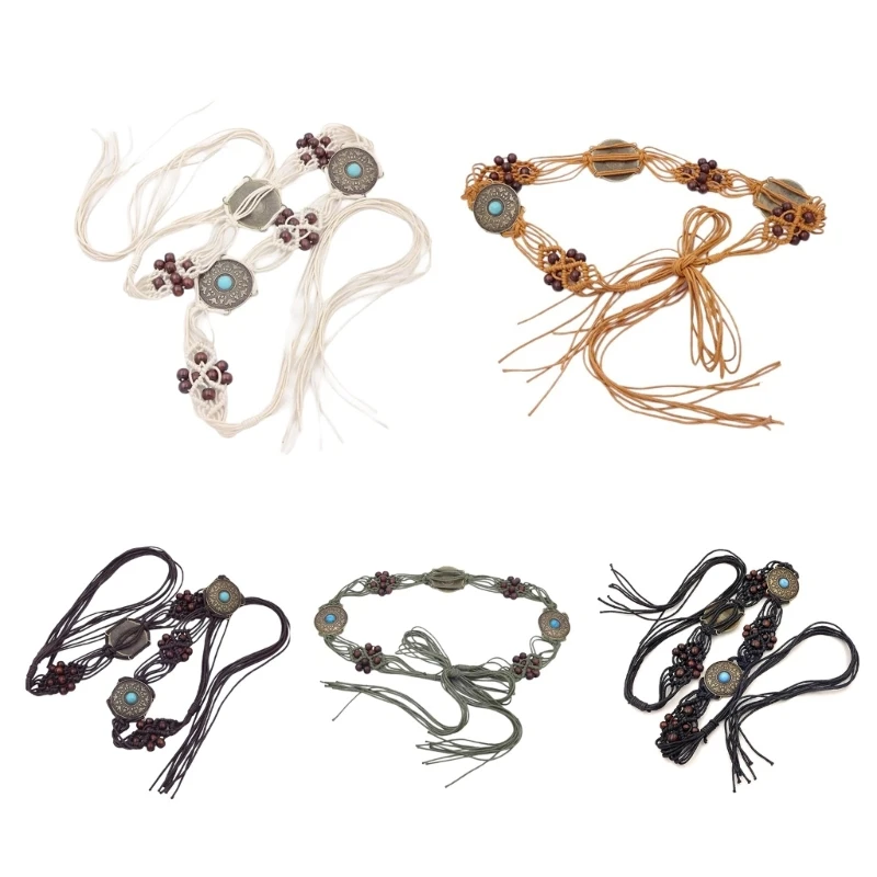 

Fashion Beads Rope Belt Crochet Travel Waiststrap Girl Waist Decors Accessories