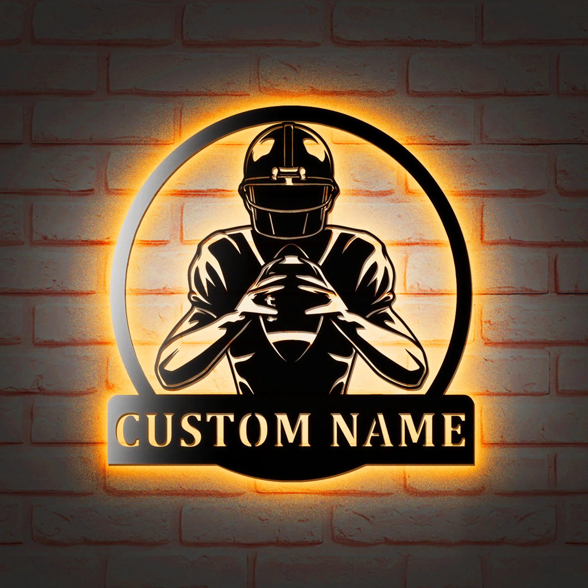 

Personalized Rugby LED Neon Wall Lamp Custom Your Name Football Metal Neon Light for Home Room Game Room Wall Decoration