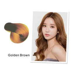 Mokeru Natural Organic Brown Hair Color Permanent Long - Lasting Professional Hair Dye Shampoo (Golden brown)