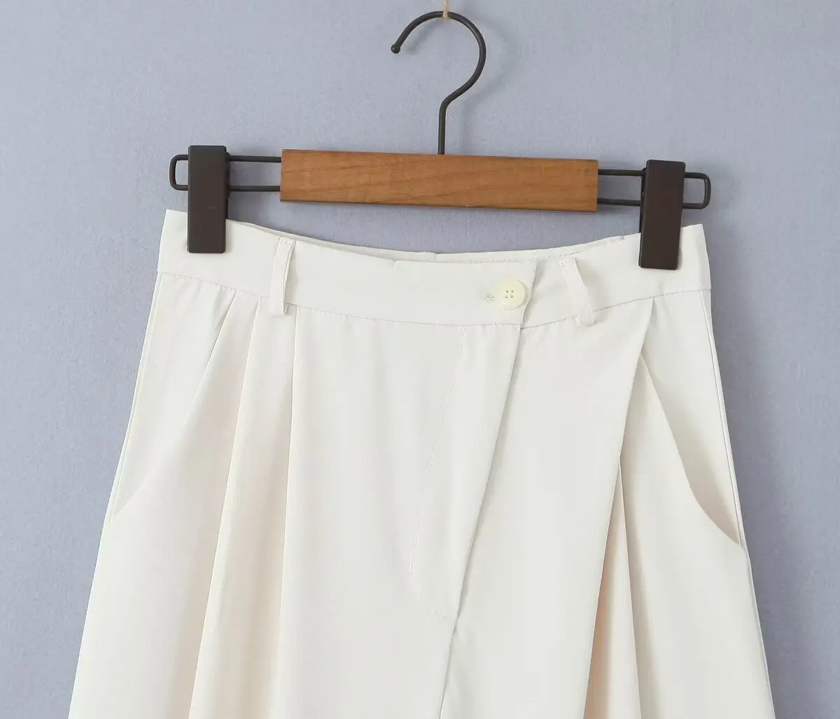Maxdutti Fashion Women's French Loose Suit Pants High Waist Retro Asymmetric Casual Pants Solid Trousers Women