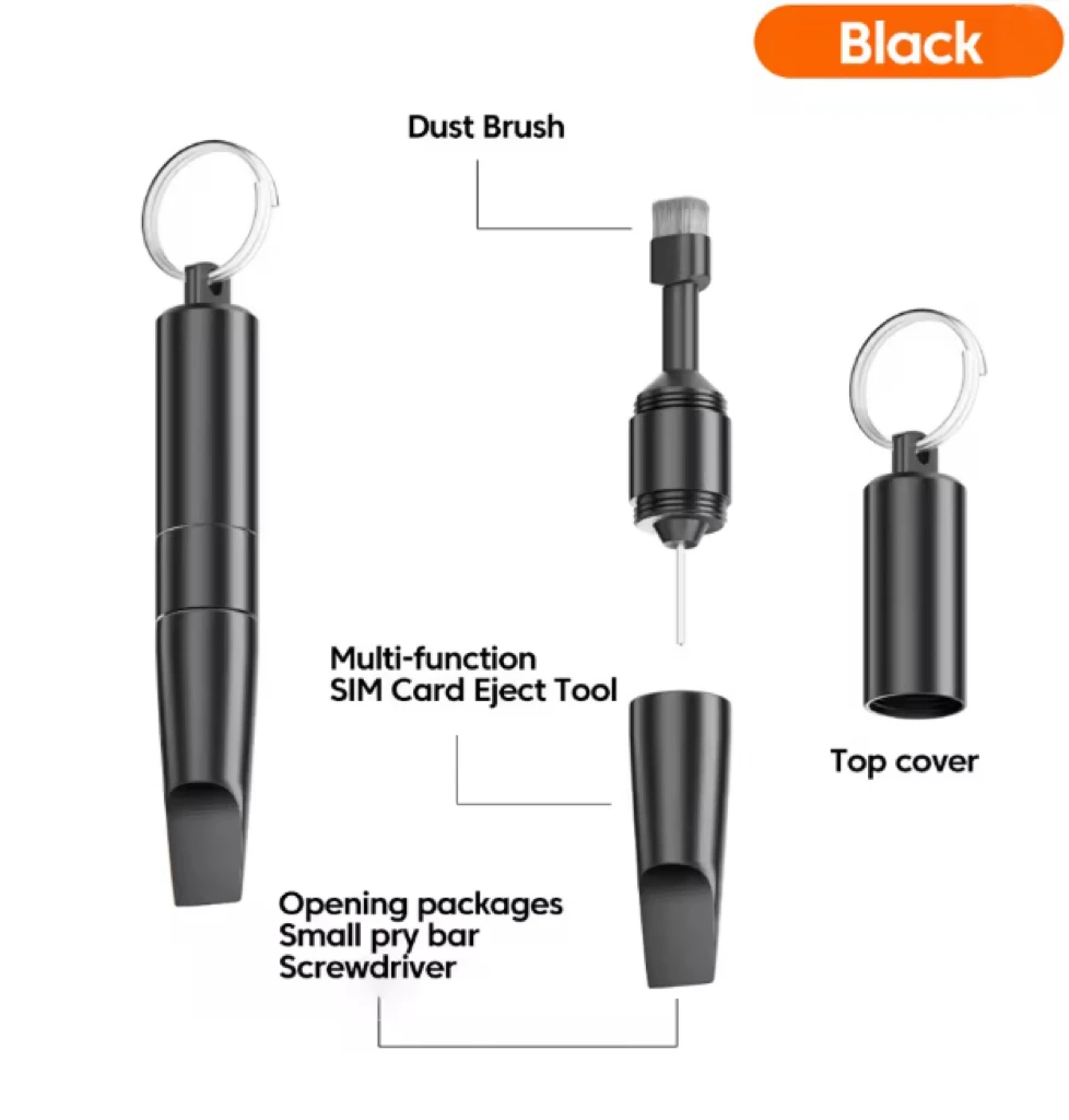 3-in-1 Keychain SIM Card Eject Pin Phone Cleaning Brush Package thumbnail 2