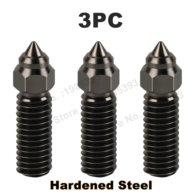 High-Speed Brass Plated Copper & Hardened Steel 3D Printer Nozzles