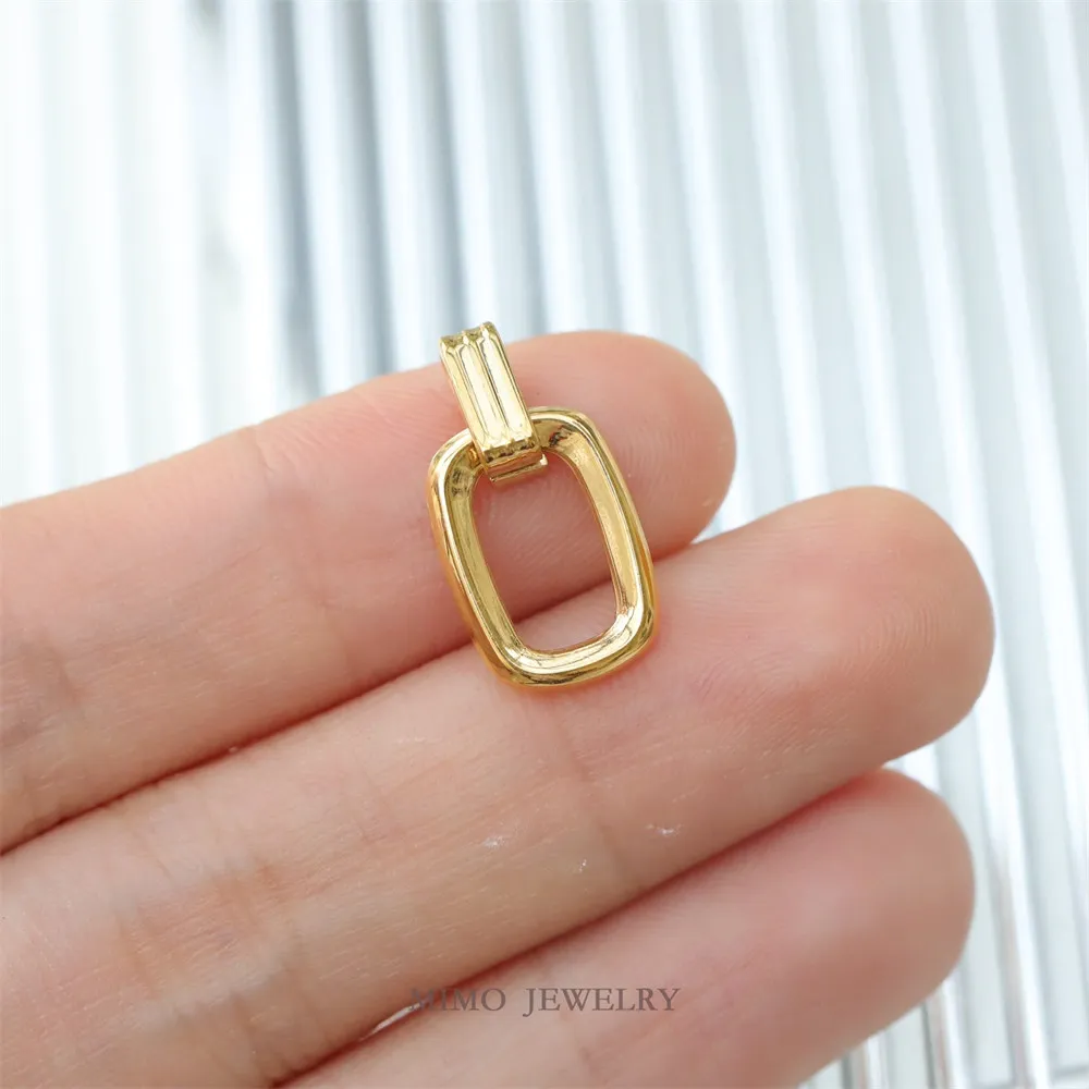 

Titanium Steel Gold-plated Square Ring Combination Necklace Daily Commuting Collarbone Chain DIY Accessories M-113