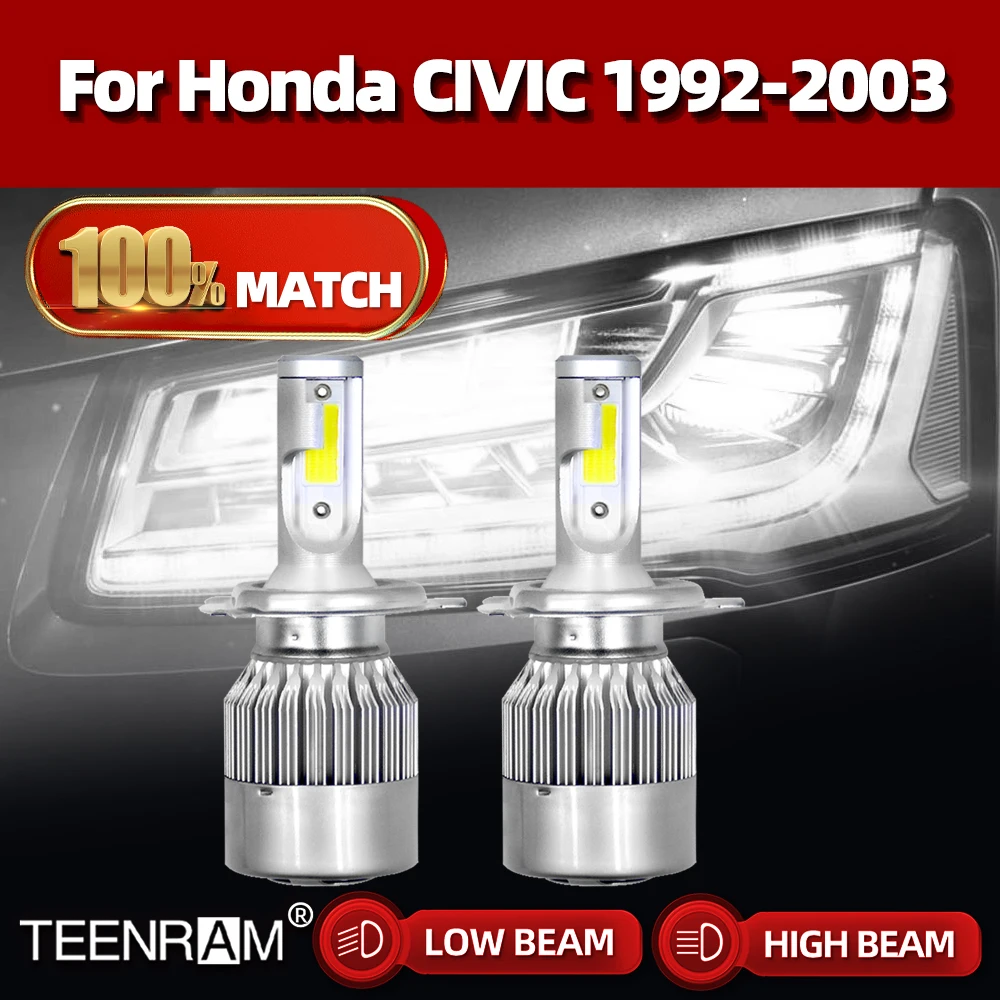 

H4 LED Light Car LED Headlight Bulbs 90W 12000LM High Low Beam Car Lights For Honda CIVIC 1992-1998 1999 2000 2001 2002 2003