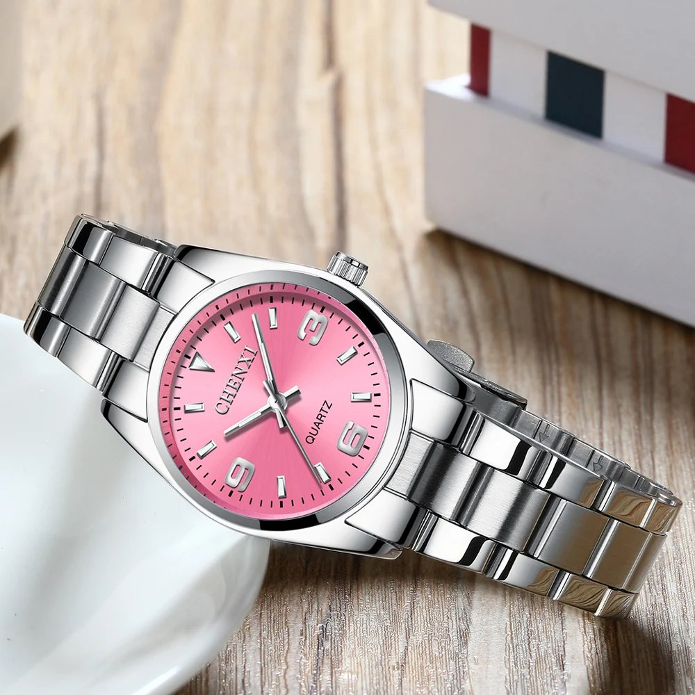 Chenxi Fashion Watches For Women High Quality Quartz Watch Elegant Dress Ladies Stainless Steel Wristwatches White Dial, Alina Gadgets
