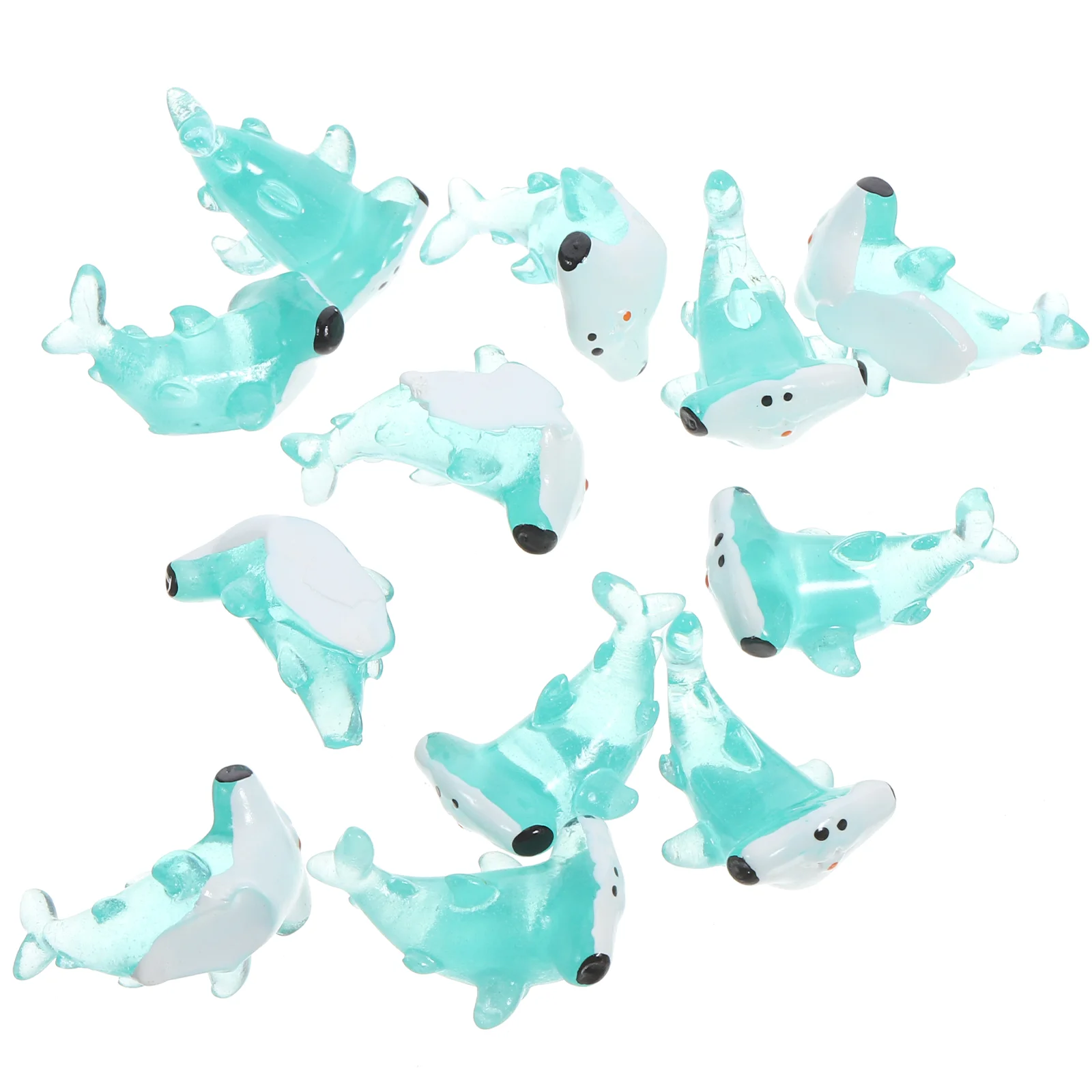 

12 Pcs Mini Animal Model Shark Toy Small Ornament Miniature Statue Decorations Desk Decors Fairy Garden Figurine