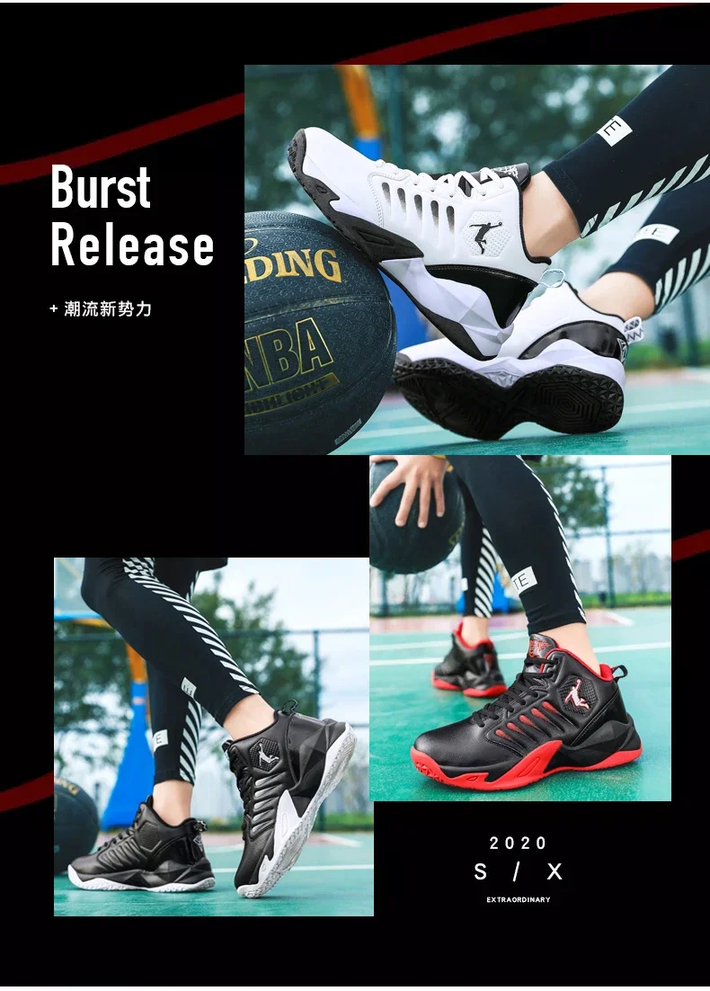 Brand Leather Men Sneakers Comfortable Basketball Non-Slip Lightweight Shoes Men's Training Basket Waterproof Basketball Boots