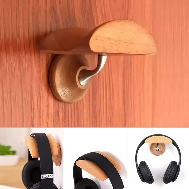 Headphone Stand Wood Steel and Wood Headphone Holder Makes Great