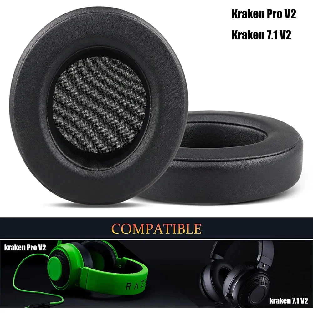

Сменные амбушюры Kraken Pro V2, овальные амбушюры для Razer Kraken 7,1 V2, амбушюры для наушников, наушники из Протеиновой кожи