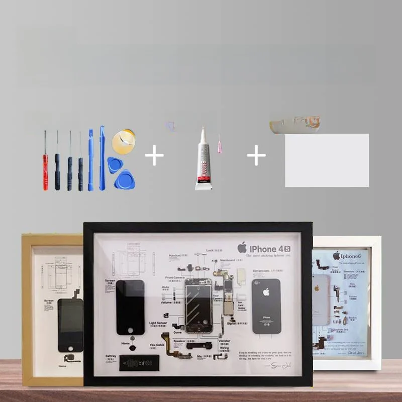 Disassembled Mobile Phone Frame Display Ornamental Parts Modern Simplici Resin Rectangle Home Decor Unassembled Picture Frame