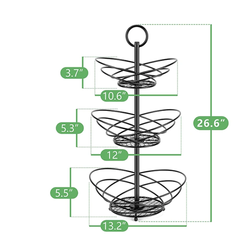 2023 Top Rank Cheap Hot Wholesale Flower Petal Shape Design Wooden Steel Fresh Plastic Aluminium Woven Fruit Basket Black