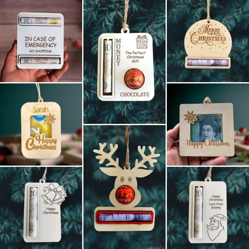 Christmas Decoration Wooden Wallet Bell Pendant christmas decorations For Home Xmas Navidad Gifts New Year