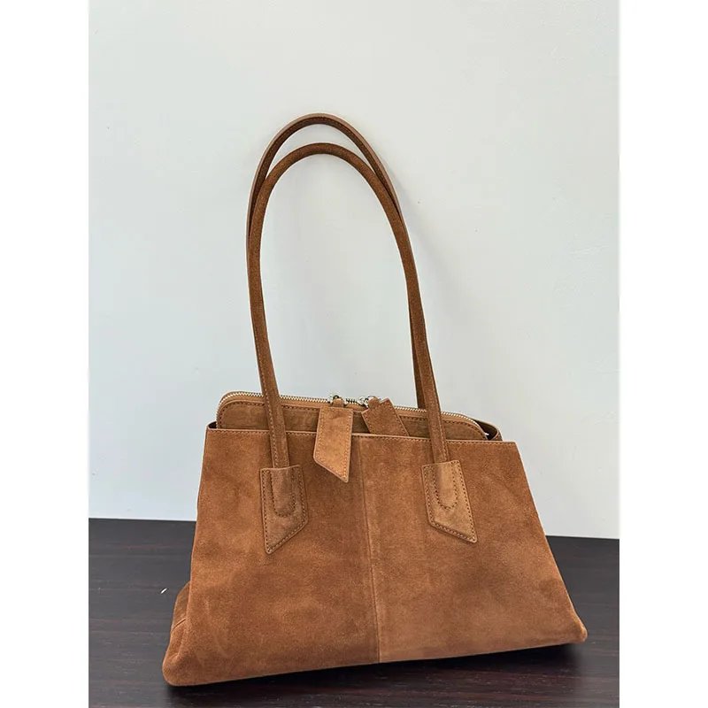 NEW Luxury Designer suede leather cowhide Tote Bag High Quality Women's Shoulder Bag Large Capacity Fashion  Handbags