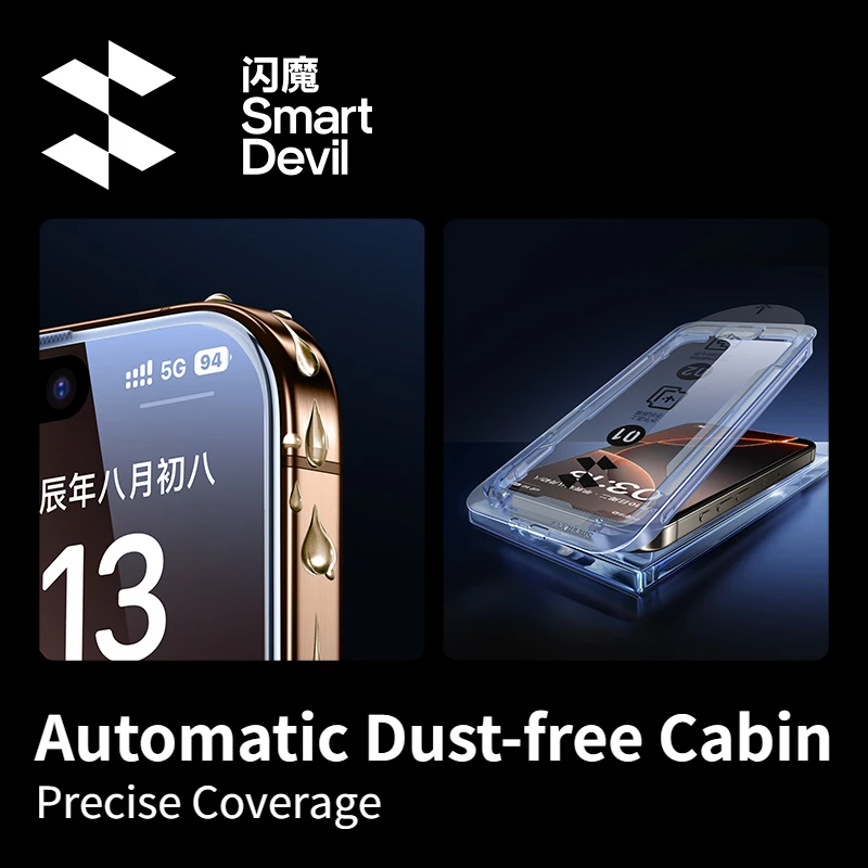 SmartDevil Dust-Free HD Tempered Glass Screen Protector, Full Cover Dustproof Film